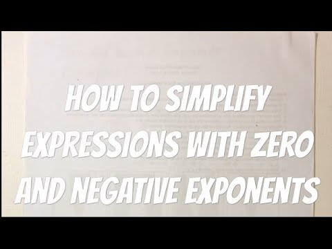 How to Simplify Expressions With Zero and Negative Exponents - YouTube