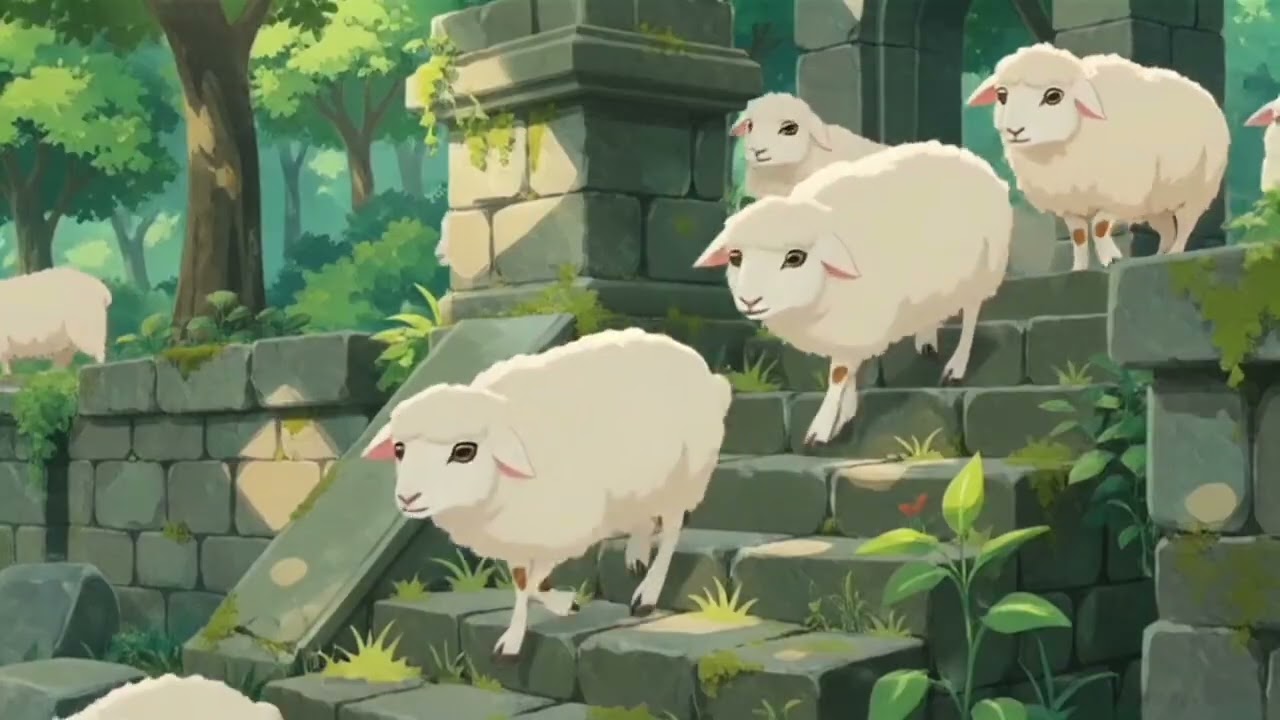Infinite Sheep Ruins Walk [BGM Music Box] for Relaxation and Sleep (56 minutes)
