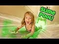 STAIR SLIDE INTO 200 LBS OF SLIME!