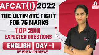 AFCAT 1 2022 |  English  | Top 200 Expected Questions 1