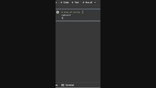 find the area of circle using python #shorts #python #viral #shortsvideos #programming
