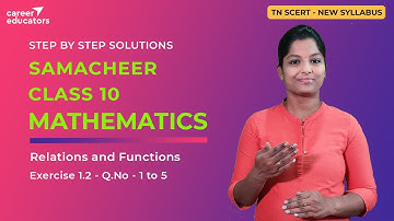 Samacheer Kalvi 10th Maths Solutions  Relations and Functions Exercise 1.2 Q.No 1 to 5