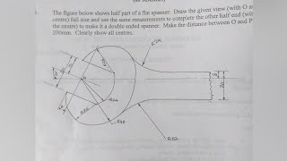 Spanner 3  tangency in | Technical drawing | Engineering drawing