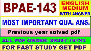 bpae 143 important questions in English / bpae 143 previous year question paper / study materials