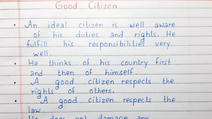 Write 10 lines on Good Citizen | Short Essay | English - YouTube