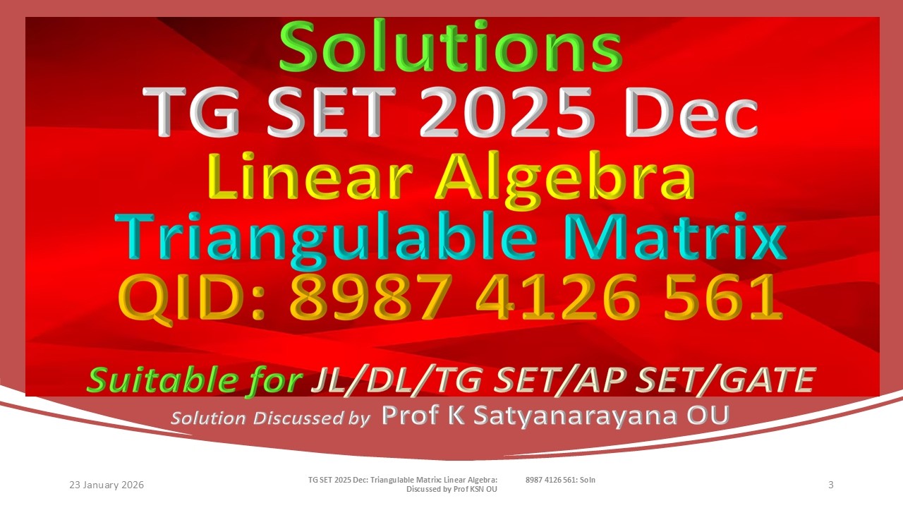 TG SET 2025 Декабрь | Треугольная матрица | Линейная алгебра | 8987 4126 561 | Решение обсуждаетс...
