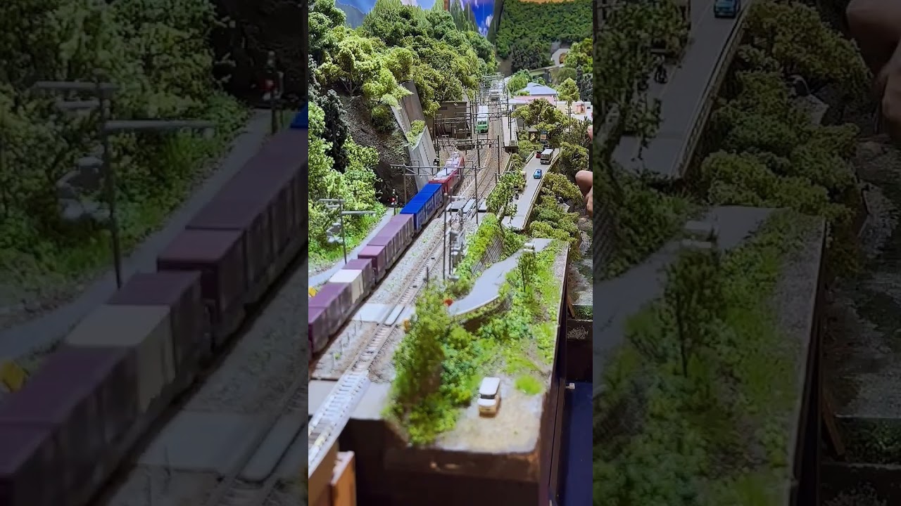 上越線湯檜曽駅で停車する129と115 タイムラプスでお楽しみ下さい #train #diorama #東京ジオラマ展