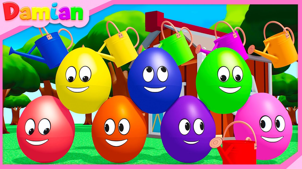 Canción para Aprender Colores y Números + Más | Huevos de Colores en la Granja |Damian Nursery Rhyme