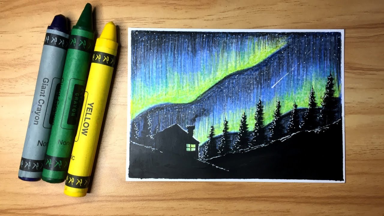 How to Draw Northern Lights Step by Step - Timelapse | Northern lights  painting, Northern lights, Step lighting