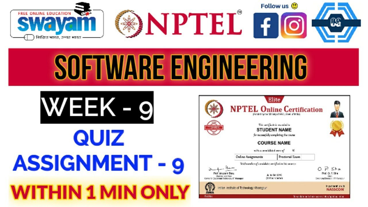 nptel software engineering assignment 9 answers