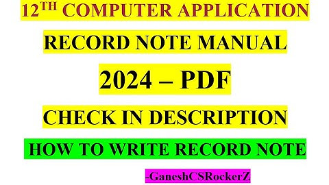 12th computer Application  || Public Practical Record Note Manual PDF 2024 #practical #manual #pdf