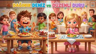 Dağınık Deniz Ve Düzenli Duru Sofra Adabı Öğreten Çocuk Hikayesi