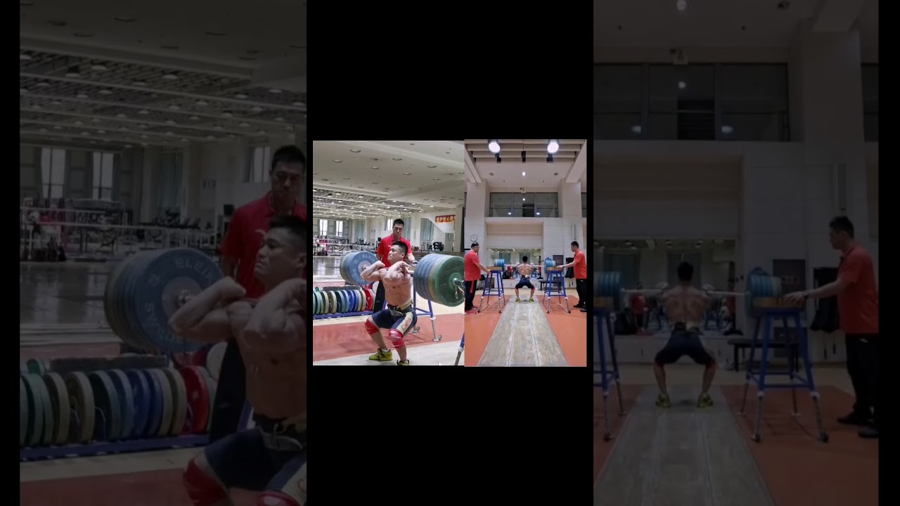 Lu Xiaojun squats 230kg 3 reps at different angles