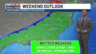 Warmer highs near 90°, Rain returns for the weekend, Coole Next Week