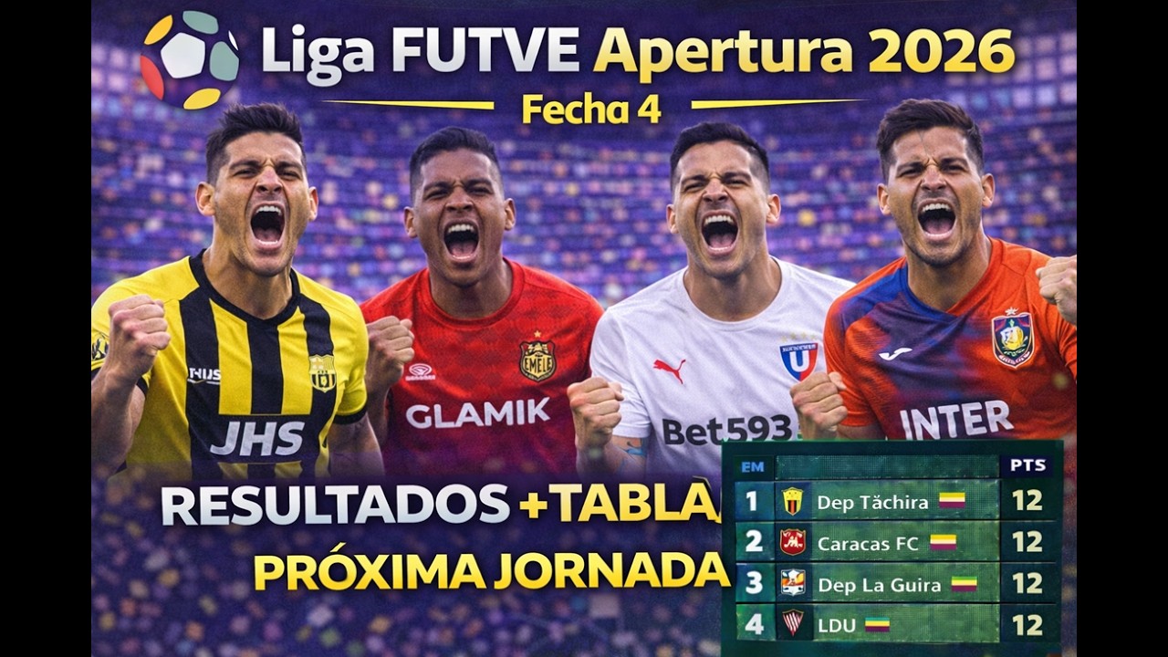 Liga FUTVE Apertura 2026 | Fecha 4: Resultados, Tabla de Posiciones y ...
