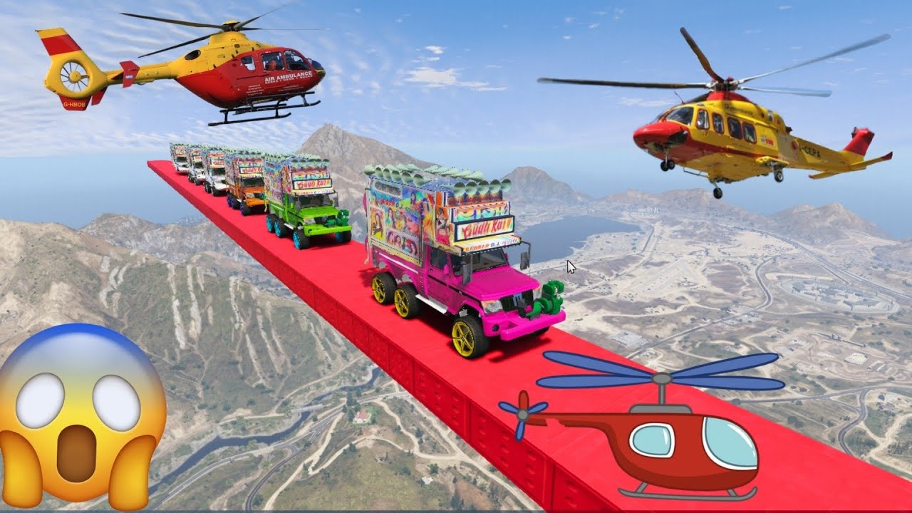 Motu patlu cartoon !! पांच मोटू और पांच पतलू ने किया biggest supar mega ramp challenge 😱😱😱 GTA 5