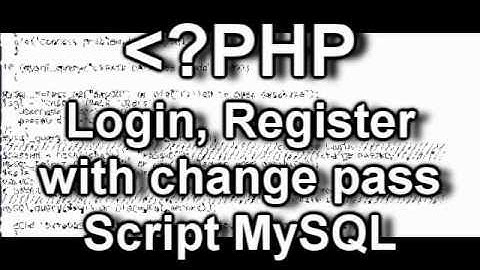 Login/Register MySQL with change password