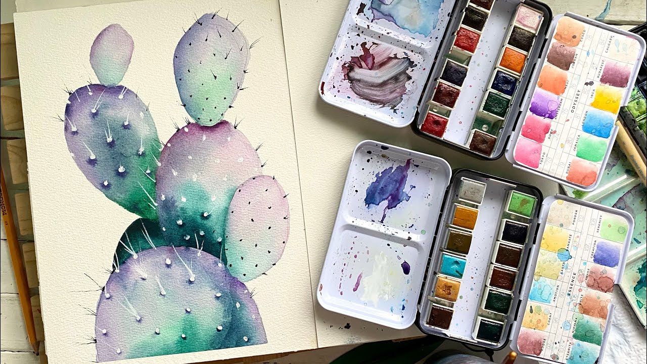 CnS Series: Artwork 2 - HOW TO PAINT A CACTUS in Watercolor - FULL VIDEO GUIDE
