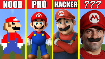 MARIO (NOOB vs PRO vs HACKER vs GOD) Pixel Art