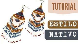 Pendientes estilo nativo con Rocallas Miyiki - Técnica Brick Stitch