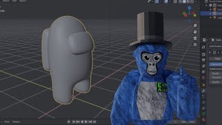 How to use the Gorilla Tag player model in Blender