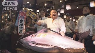 大間産の本マグロを7420万円で落札　築地で初競り(17/01/05)