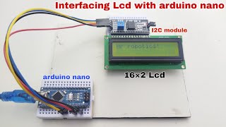 Interface 16×2 Lcd with Arduino nano,I2C module connection with lcd, hr robotics