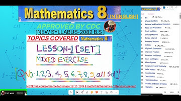 1.5. Class 8 | Mixed Exercise All Soln in English | Lesson 1 Set | Er Umar