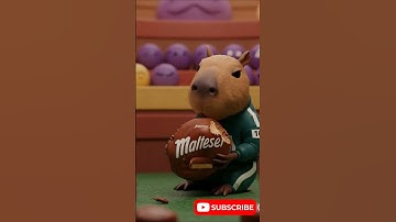 Super Delicious Giant Malteser ASMR With Squidgame Capybara 🍫 #shorts #capybara #squidgame #asmr