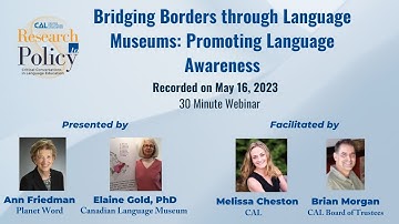 Bridging Borders through Language Museums: Promoting Language Awareness (May 16, 2023)