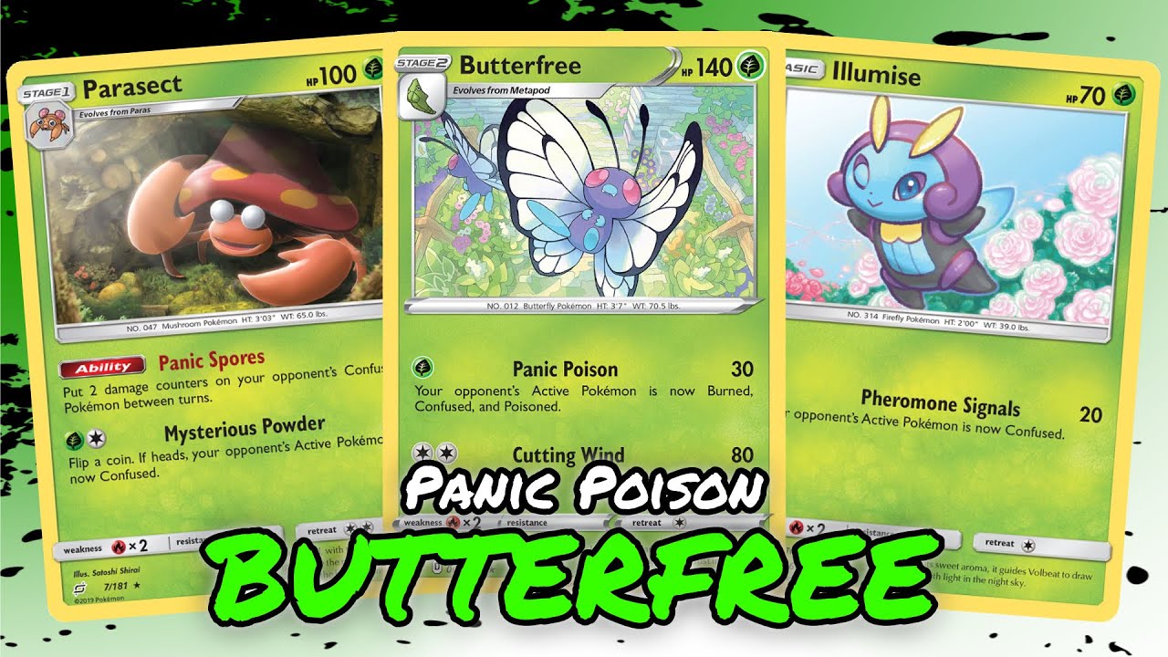 Panic Poison Butterfree Budget Rebel Clash Deck, PTCGO Gameplay