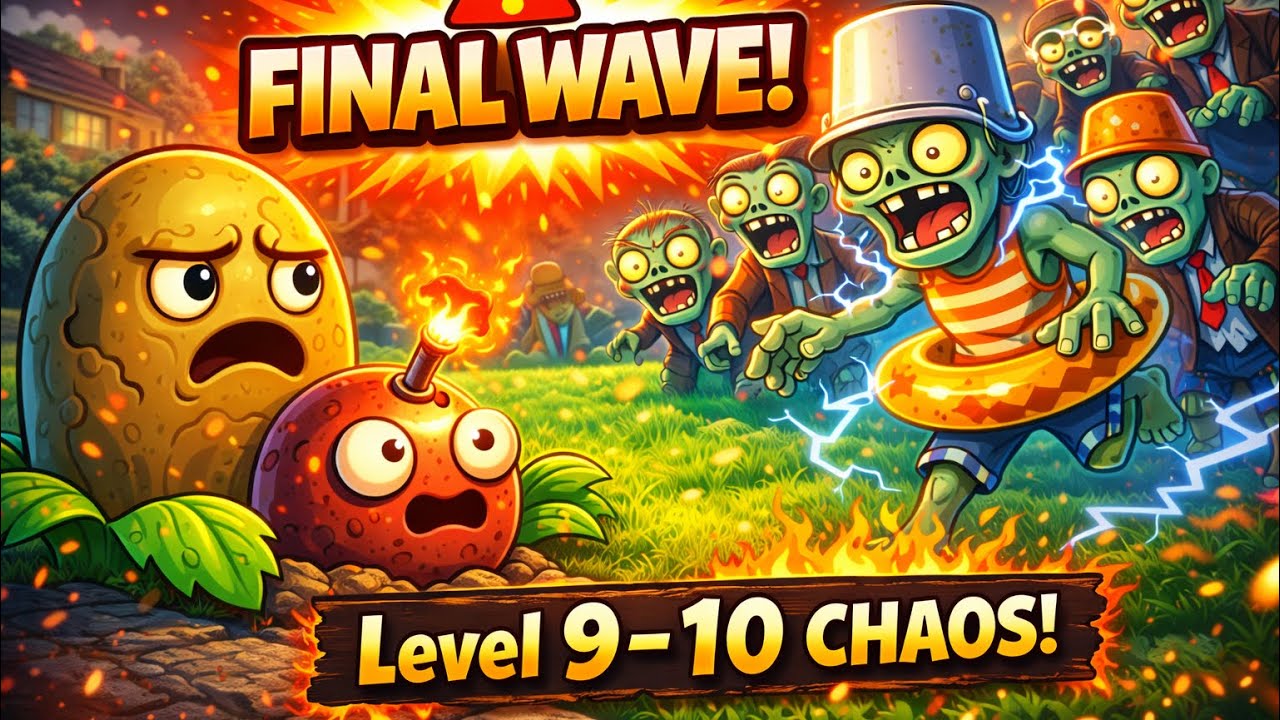 Plants vs Zombies Gameplay #3 | Level 9–10 INTENSE Zombie Waves! 🧟🔥