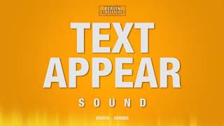 Text appear SOUND EFFECT - Text forming on Screen SOUNDS Text Appearance Teleport SFX
