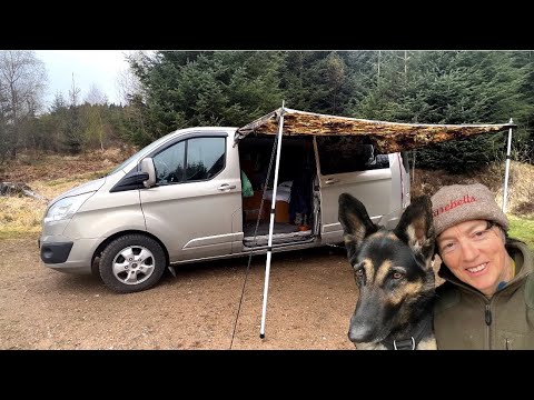 SOLO VANLIFE: SCOTLAND - remote PERFECT campspot | DIY awning set up | hiking | cooking.