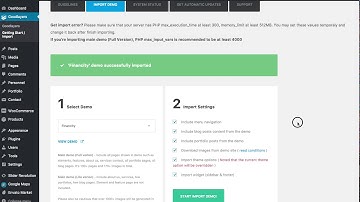 Financity - Importing Demo Site