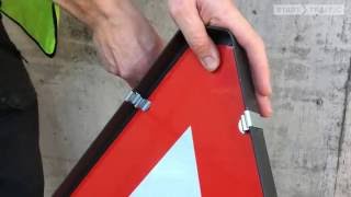 Fitting and removing road sign frame clips