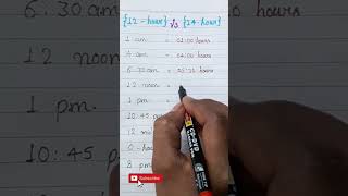 How to write time in 24 hour clock time | 12 hour vs 24 hour clock time #shorts #short #shortvideo