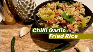 Chilli Garlic Fried Rice Recipe | Easiest Garlic Rice | Chinese Takeout Style