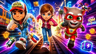Subway Surfers vs Subway Princess Runner vs Talking Tom Hero Dash 🔥 Ultimate Endless Runner Battle  screenshot 5