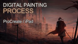 Ipad Procreate Digital Art Timelapse - Red City - Fantasy Landscape