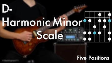 D Harmonic Minor Scale - Five Positions