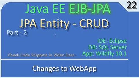 Entity Merge | Part 2 - Web App Changes | JavaEE EJB JPA Tutorials #22