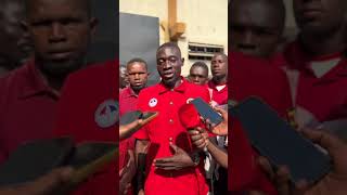 NUP's Fenekansi Timanyire Kikuube District lc5 candidate addressing media. #Bobiwine
