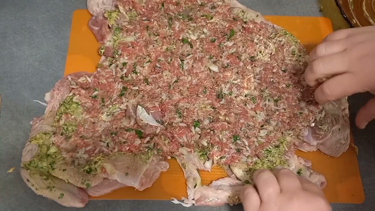 Rôti de dinde farcis à la viande haché accompagné d'un risotto aux légumes 😊