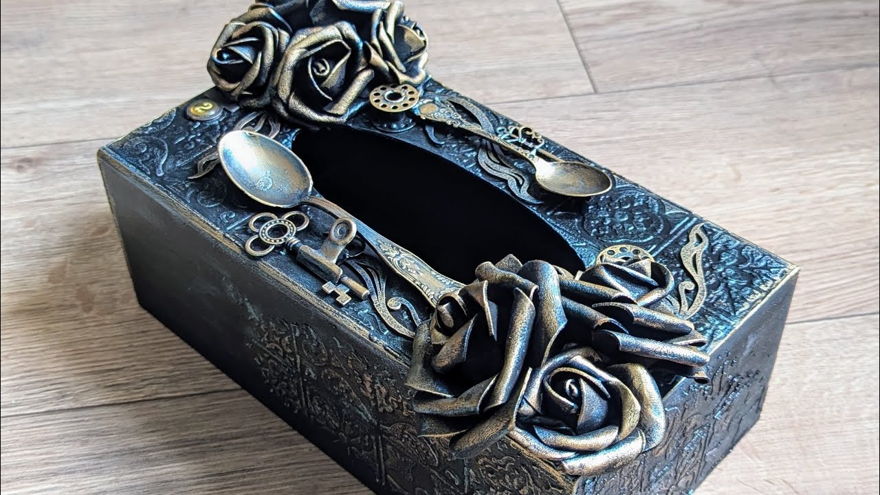 Tutoriel mixed media customisation boîte à mouchoirs #mixedmedia #customisation #diy #finnabair