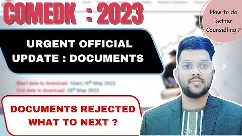 Comedk Counselling 2023 Urgent Official update | Documents upload problem #counselling #comedk