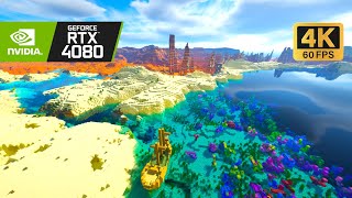 [4K 60fps] Insane render distance | SEUS PTGI HRR 3 | Exploring SEED:-794974176