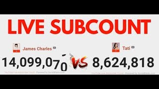 James Charles VS. TATI (Live Subscriber Count)