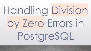 Handling Division by Zero Errors in PostgreSQL