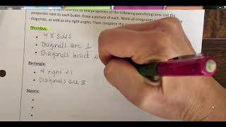7 4 Properties of Special Parallelograms